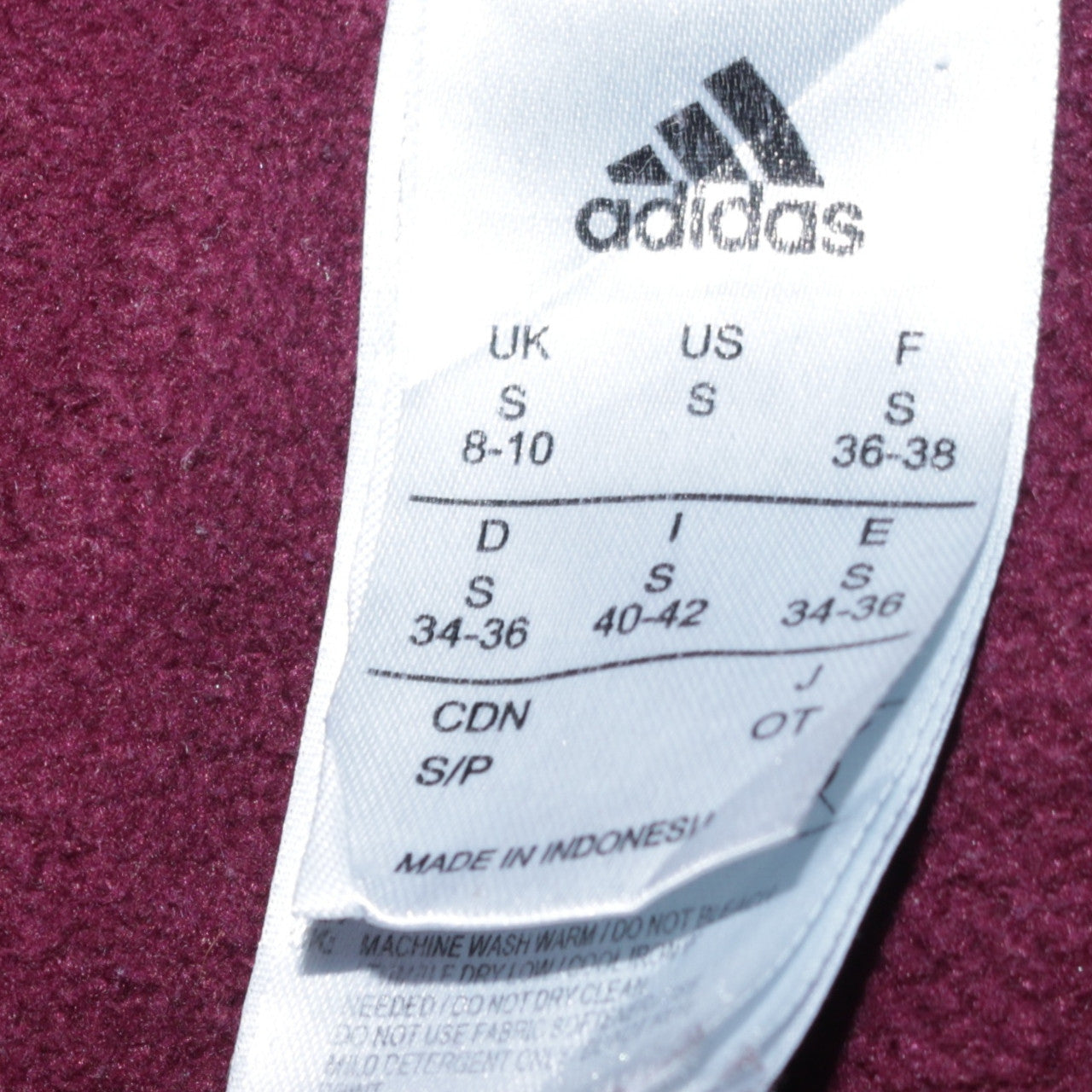 Adidas Women Burgundy Sweatpants Small 8-10 Joggers Drawstring Pockets