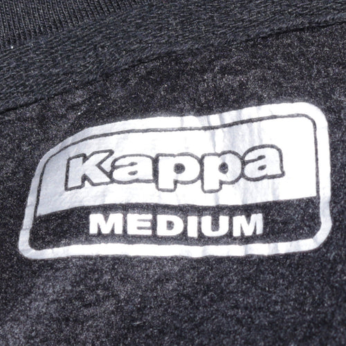Kappa Men's Black Medium Pullover Hoodie Embroidered Logo