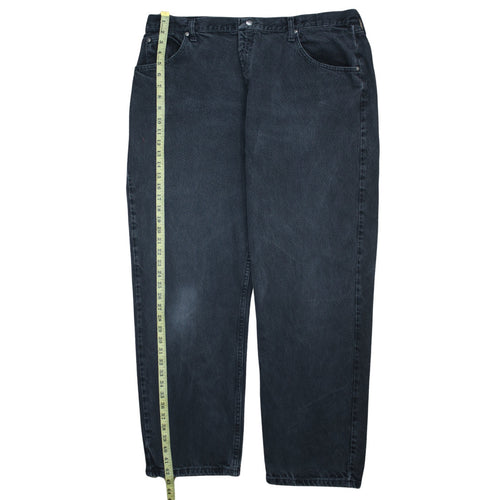 Wrangler Men's Black Relaxed Fit Denim Jeans 42x30 Straight Leg