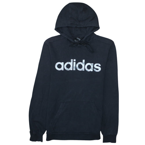 adidas Men's Black Pullover Hoodie S Regular Fit Graphic Sportswear
