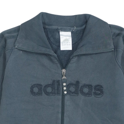 Adidas Women’s Grey Full Zip Hoodie Size 12 Casual Logo Sweatshirt