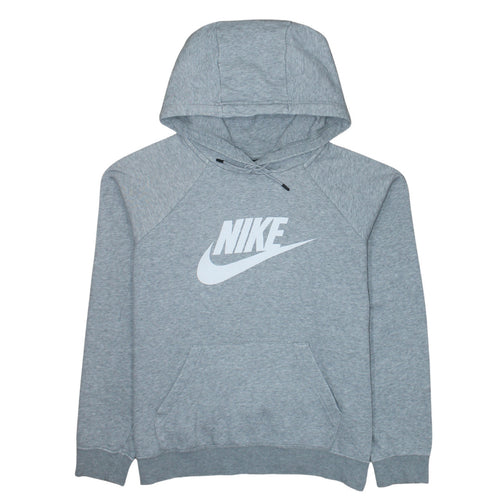 Nike Men's Grey Pullover Hoodie Medium Regular Fit Logo Sweatshirt