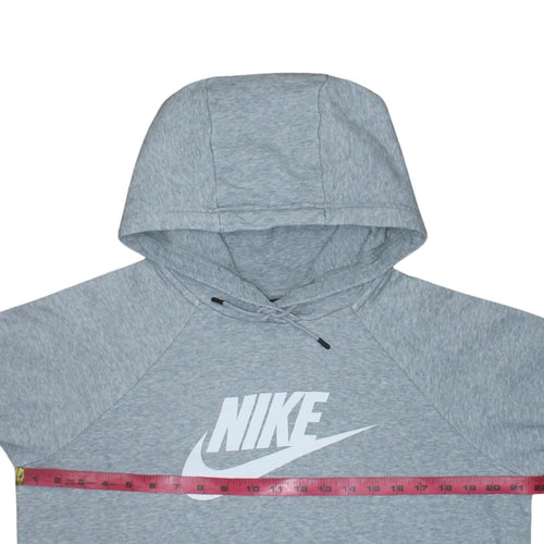 Nike Men's Grey Pullover Hoodie Medium Regular Fit Logo Sweatshirt