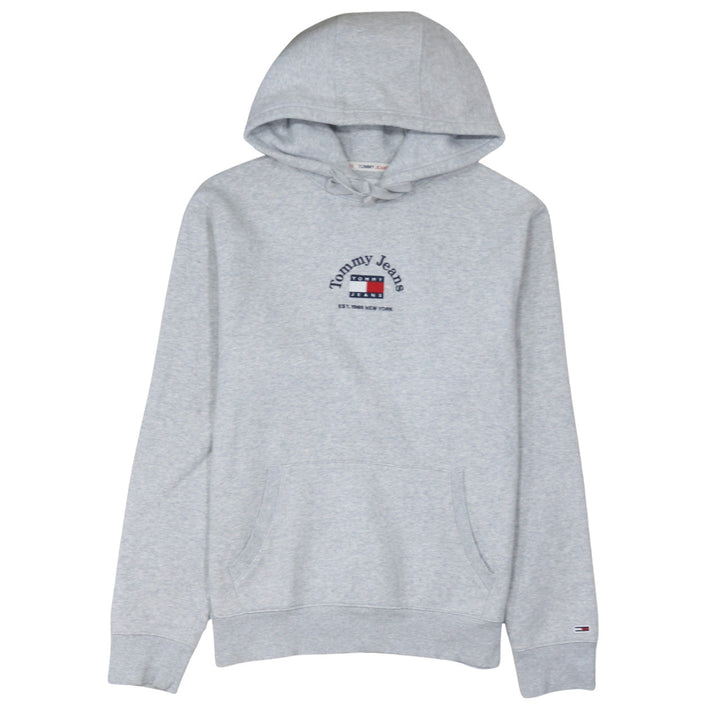 Tommy Jeans Men's Grey Pullover Hoodie M Embroidered Logo