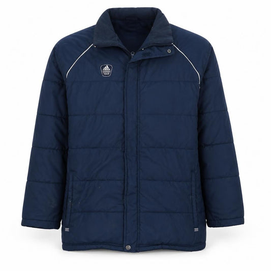 adidas Boys Blue Puffer Jacket 16 Years Winter Mid-Length Quilted Coat