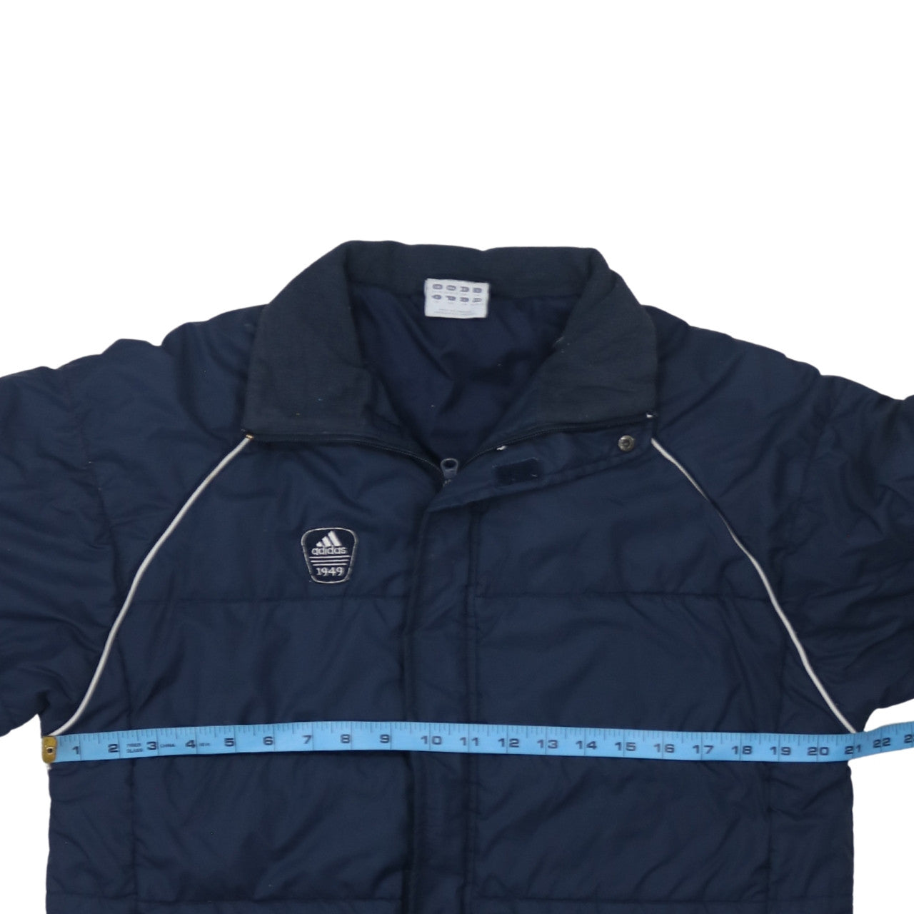 adidas Boys Blue Puffer Jacket 16 Years Winter Mid-Length Quilted Coat