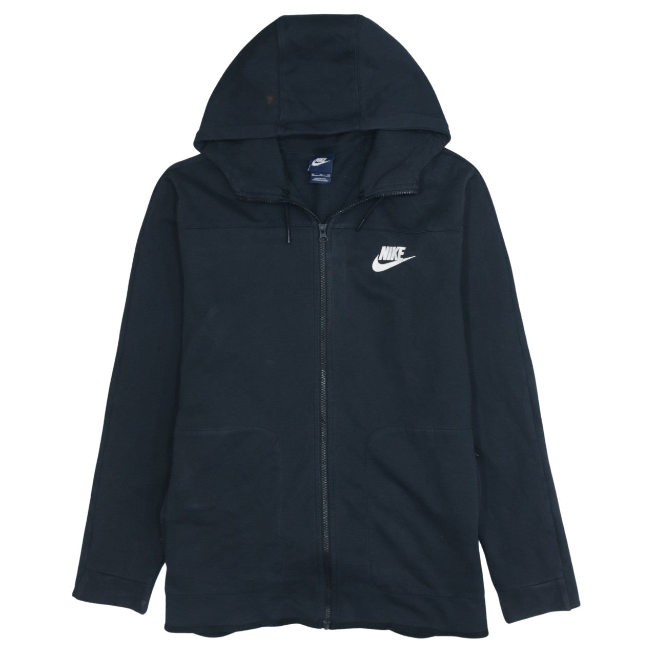 Nike Men's Black XL Full Zip Hoodie Cotton Blend Sportswear