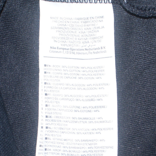 Nike Men's Black XL Full Zip Hoodie Cotton Blend Sportswear