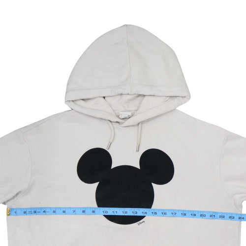 H&M Disney Women’s Beige Mickey Hoodie M Cotton Blend Pullover