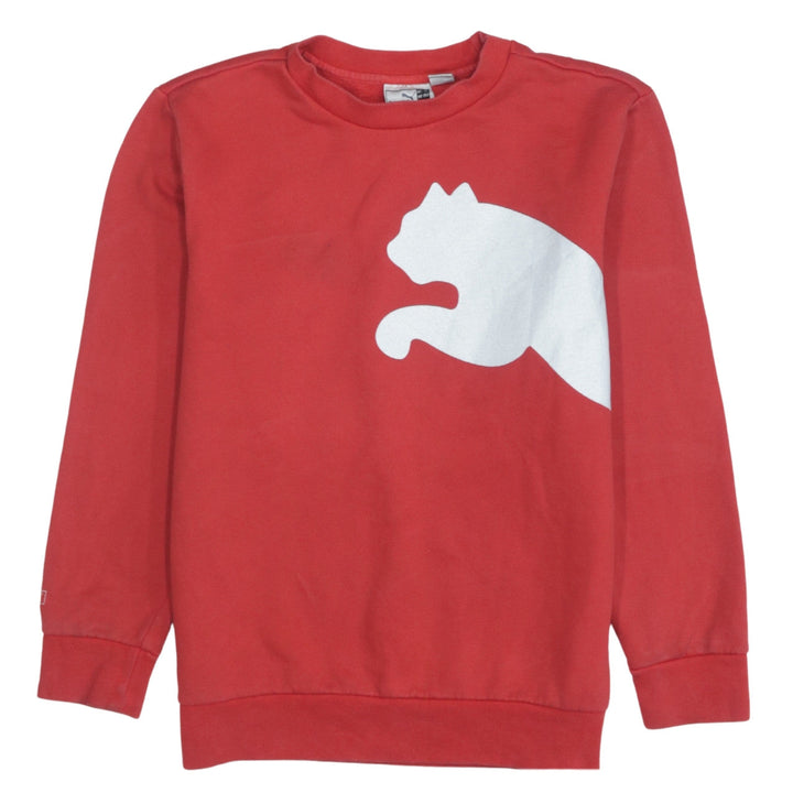 Puma Boys Red Crew Neck Pullover Sweatshirt - 12 Years