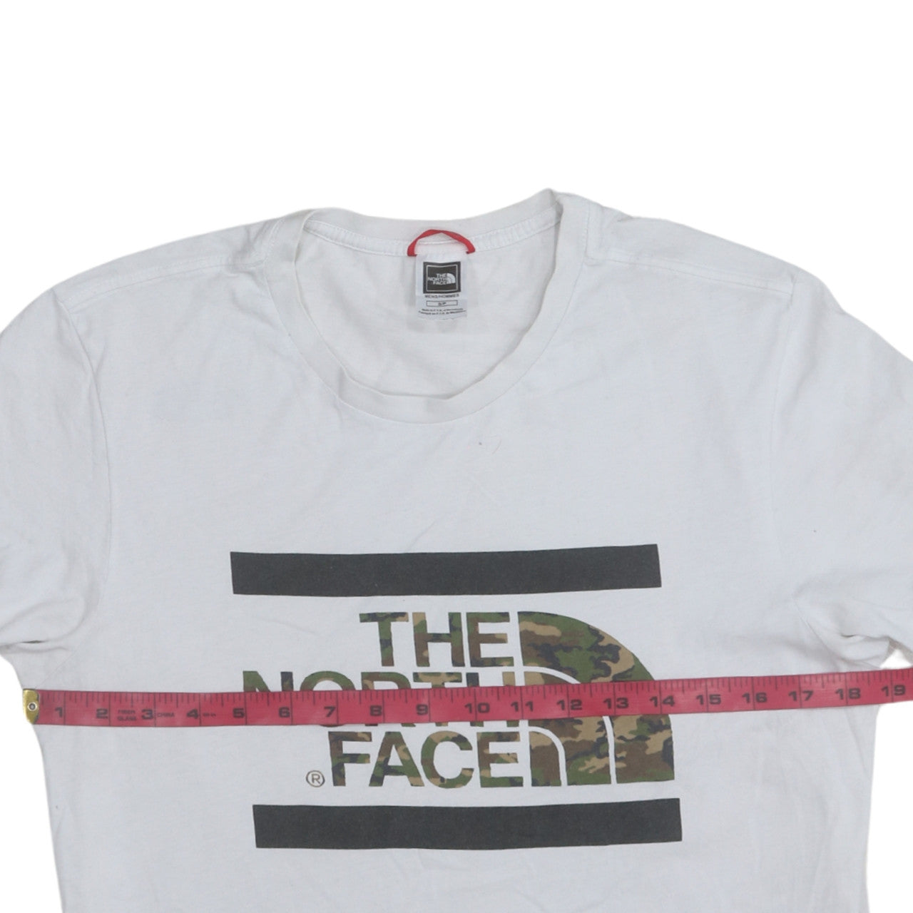 The North Face Men's White Camouflage Logo T-Shirt Size S