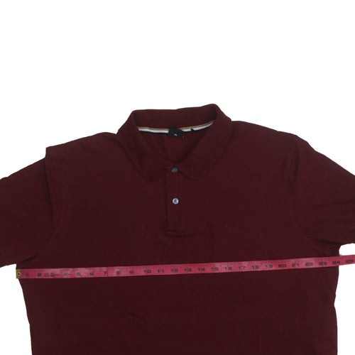 BOSS Men's Red Cotton Polo Shirt Size M Regular Fit
