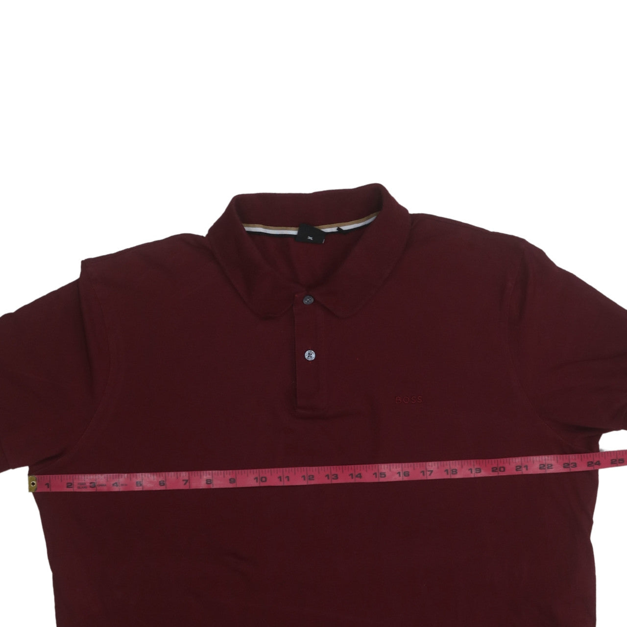 BOSS Men's Red Cotton Polo Shirt Size M Regular Fit