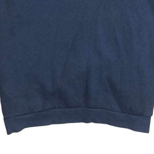Adidas Womens Blue Pullover Hoodie Medium Logo Classic 3-Stripes