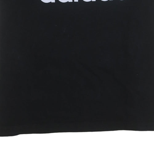 Adidas Womens Black Cotton T-Shirt Size 12 Short Sleeve Crew Neck