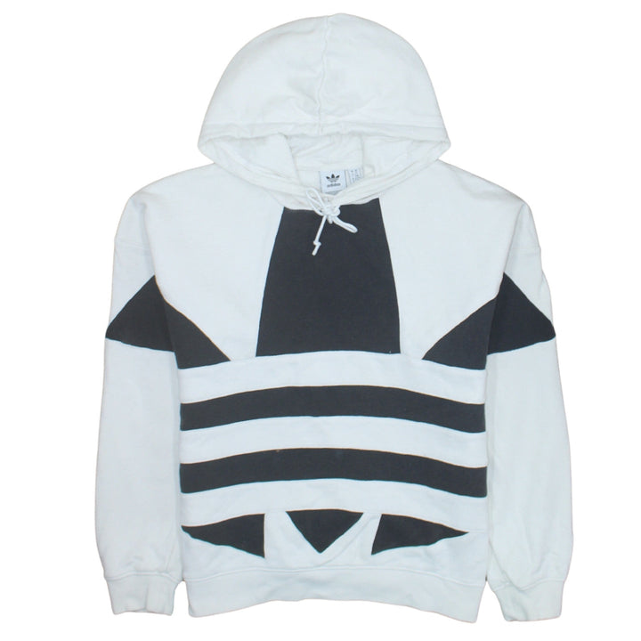 Adidas Womens White Black Hooded Pullover Sweatshirt XS
