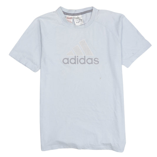 Adidas Boys White XL Short Sleeve Cotton Sports Logo T-Shirt