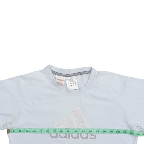 Adidas Boys White XL Short Sleeve Cotton Sports Logo T-Shirt
