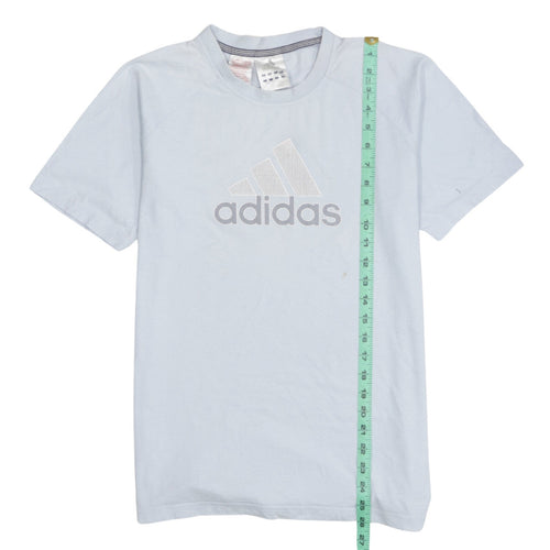 Adidas Boys White XL Short Sleeve Cotton Sports Logo T-Shirt