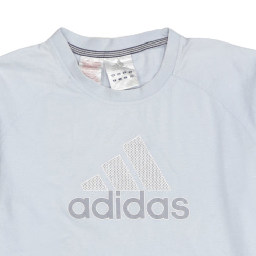 Adidas Boys White XL Short Sleeve Cotton Sports Logo T-Shirt