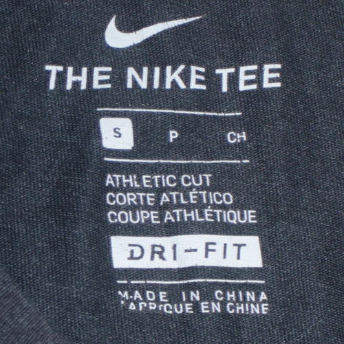 Nike Men Black Athletic Dri-FIT Logo Graphic T-Shirt Size S