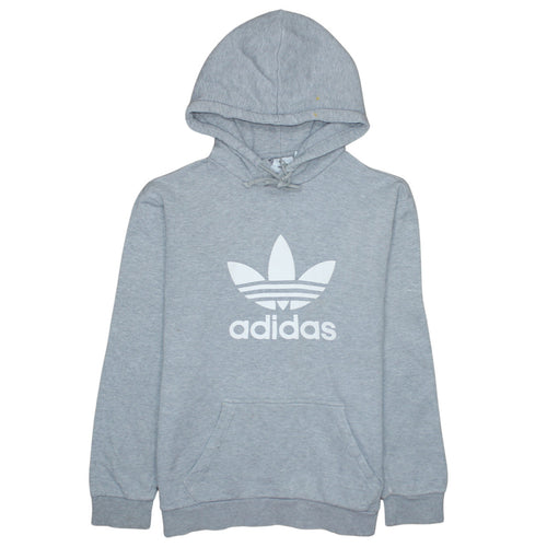Adidas Women’s Grey Hoodie Small Pullover Trefoil Logo Sweatshirt