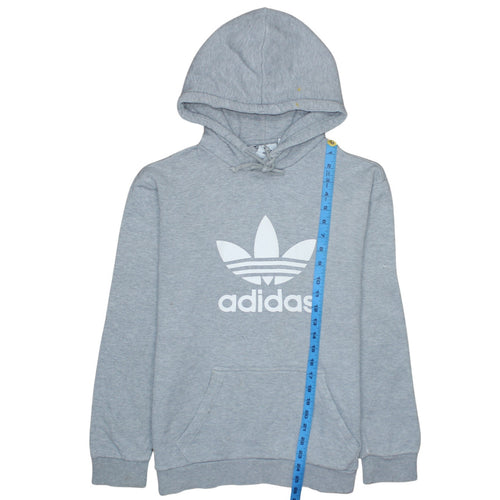 Adidas Women’s Grey Hoodie Small Pullover Trefoil Logo Sweatshirt