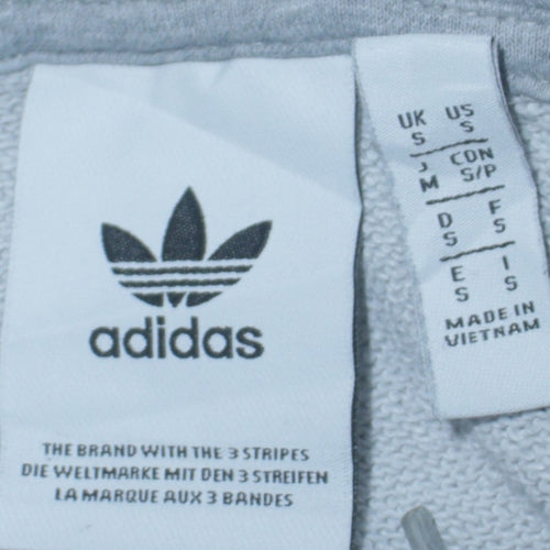 Adidas Women’s Grey Hoodie Small Pullover Trefoil Logo Sweatshirt