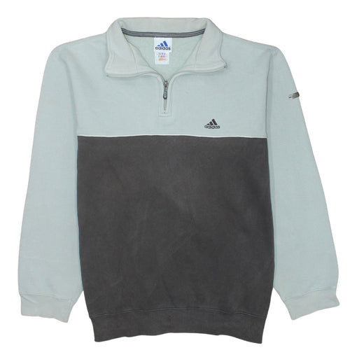 Adidas Mens Grey 1/2 Zip Fleece Sweatshirt Size M