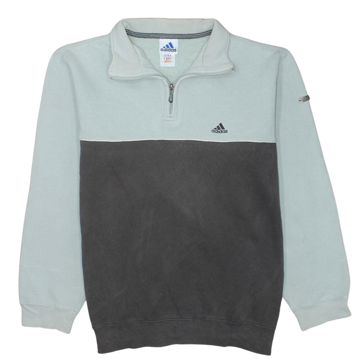 Adidas Mens Grey 1/2 Zip Fleece Sweatshirt Size M