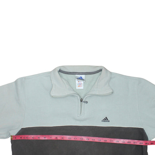 Adidas Mens Grey 1/2 Zip Fleece Sweatshirt Size M