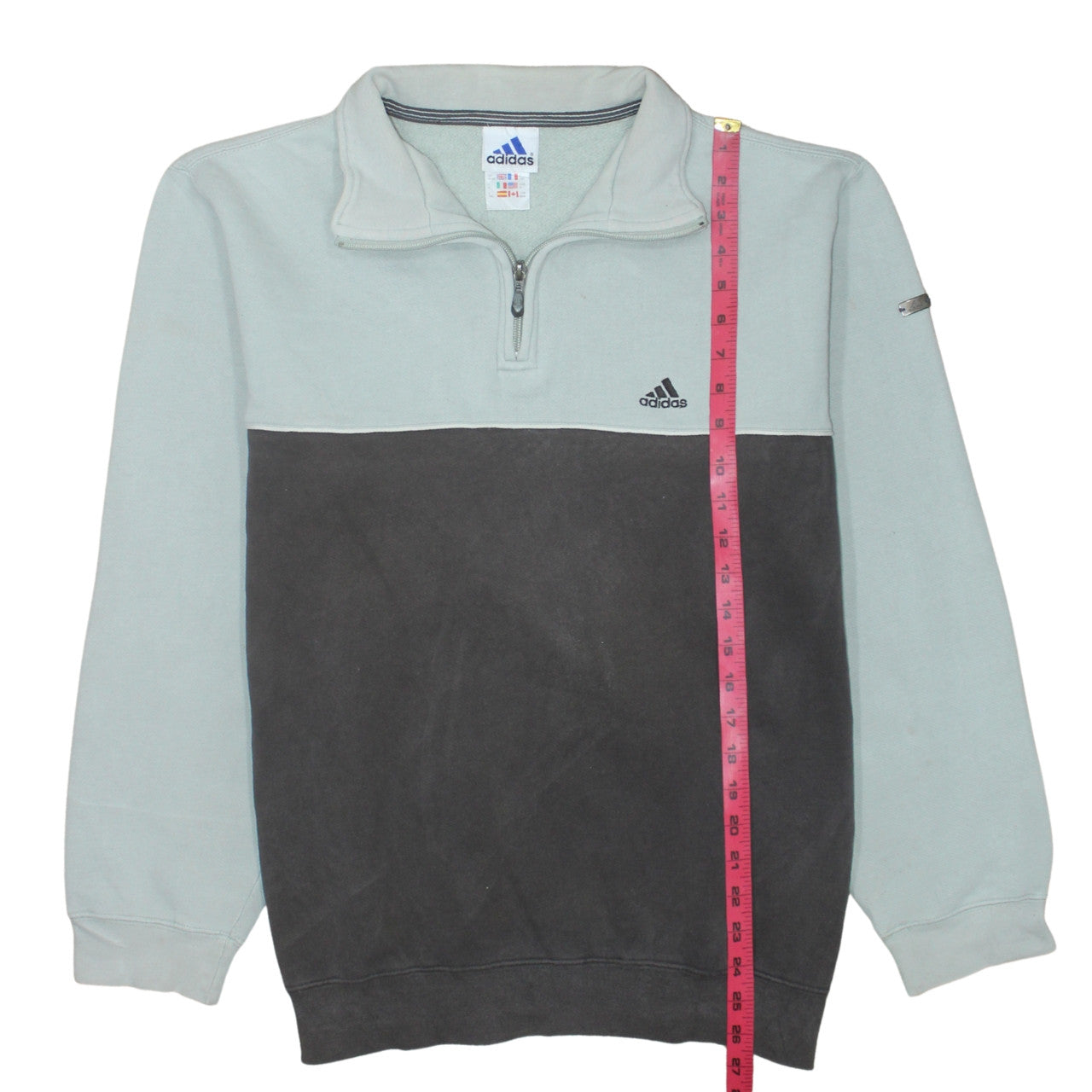 Adidas Mens Grey 1/2 Zip Fleece Sweatshirt Size M