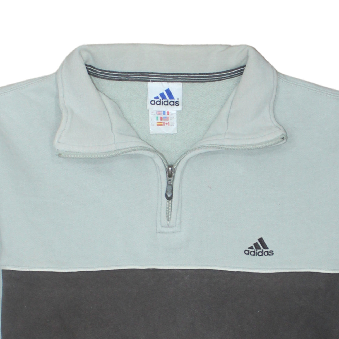 Adidas Mens Grey 1/2 Zip Fleece Sweatshirt Size M