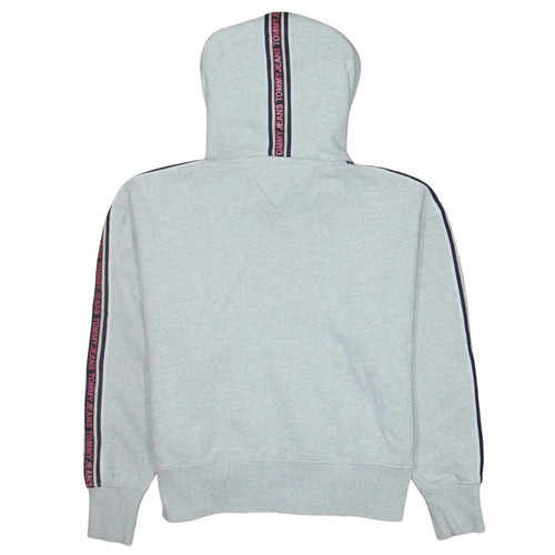 Tommy Jeans Womens Grey XS Pullover Hoodie Logo Tape Trim Casual