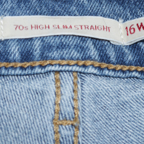 Levi's Women Blue 16 Plus 70s High Slim Straight Jeans