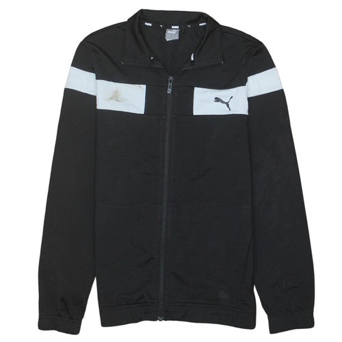 Puma Boys Black Full Zip Sweatshirt 13-14 Years Colourblock Logo Jacket