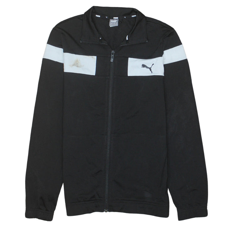 Puma Boys Black Full Zip Sweatshirt 13-14 Years Colourblock Logo Jacket