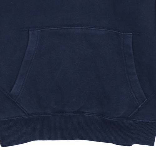 Tommy Hilfiger Mens Navy Hoodie Small Pullover Fleece Cotton Blend