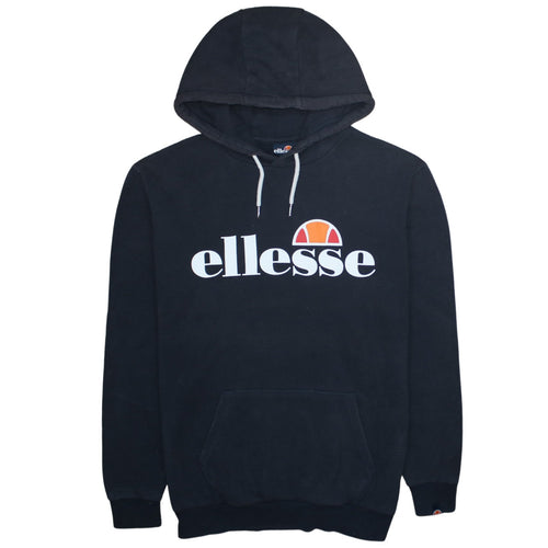 Ellesse Men's Black Pullover Hoodie Small Graphic Logo Sweatshirt