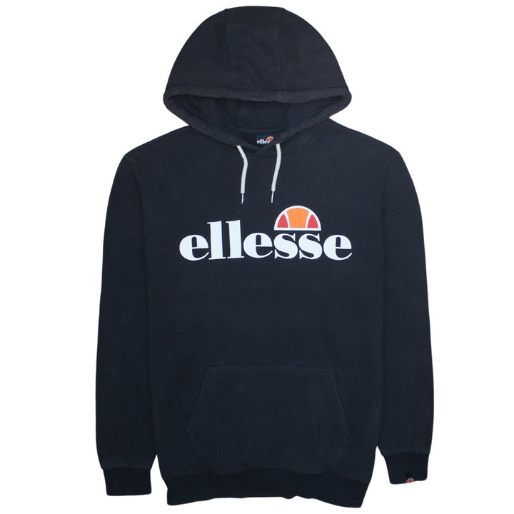 Ellesse Men's Black Pullover Hoodie Small Graphic Logo Sweatshirt