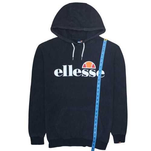 Ellesse Men's Black Pullover Hoodie Small Graphic Logo Sweatshirt