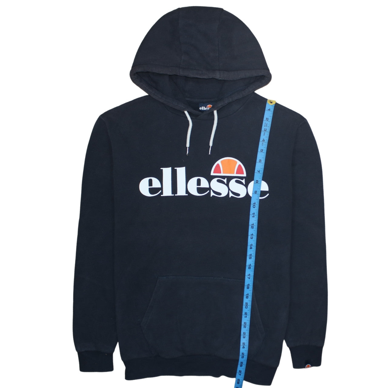 Ellesse Men's Black Pullover Hoodie Small Graphic Logo Sweatshirt