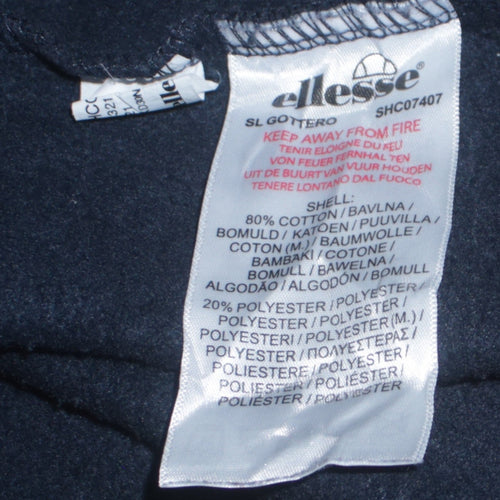 Ellesse Men's Black Pullover Hoodie Small Graphic Logo Sweatshirt