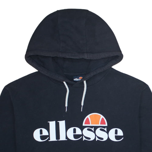 Ellesse Men's Black Pullover Hoodie Small Graphic Logo Sweatshirt