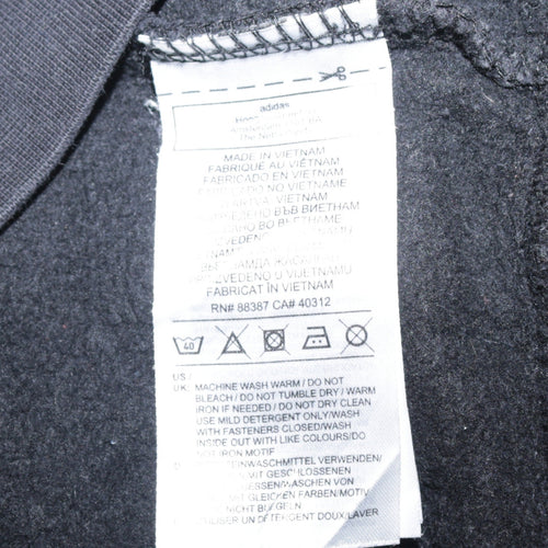 Adidas Women Black Full Zip Hoodie Size 12-14 Hooded Sweatshirt