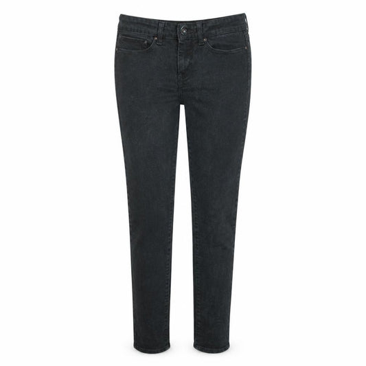 Front view of Levi's Women's Black Skinny Jeans, size 27, Mid Rise Stretch Denim