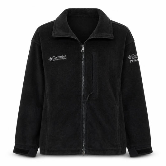 Front view of Columbia Women's Black Fleece Full Zip Jacket, size M