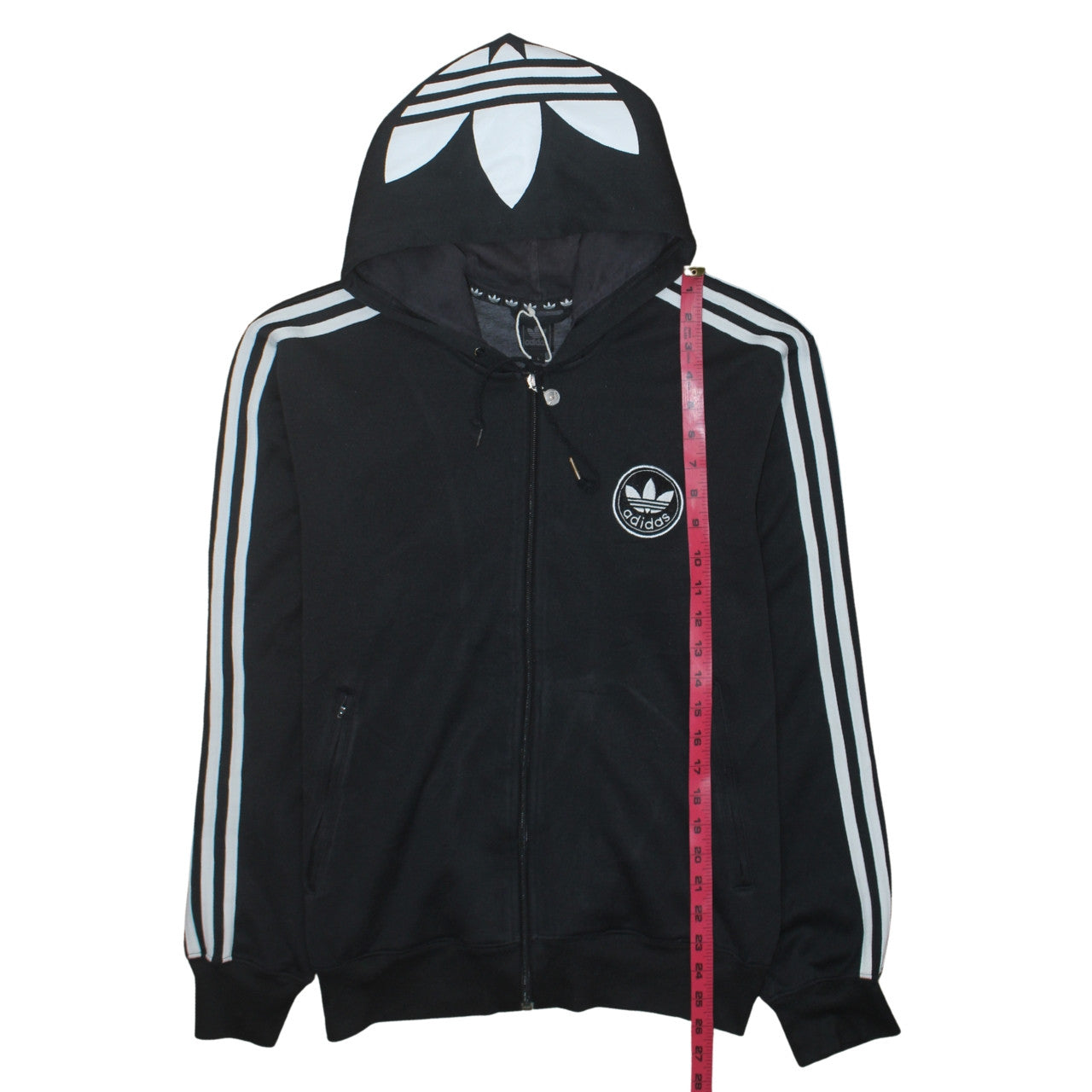 Adidas Men's Black Full Zip Hoodie L Sports Retro Style