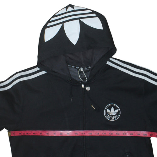 Adidas Men's Black Full Zip Hoodie L Sports Retro Style