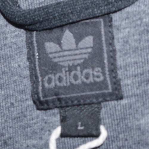 Adidas Men's Black Full Zip Hoodie L Sports Retro Style